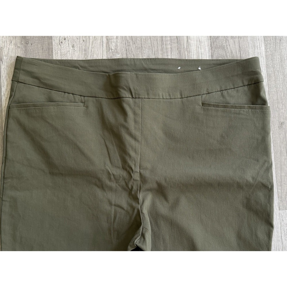 Chicos Perfect Stretch Ankle Pants Elastic Waist Olive Green Size 3R US 16R - Picture 4 of 14